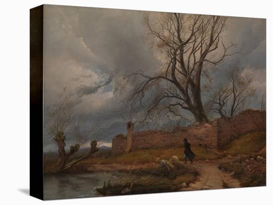 Wanderer in the Storm, 1835-Karl Julius Von Leypold-Stretched Canvas