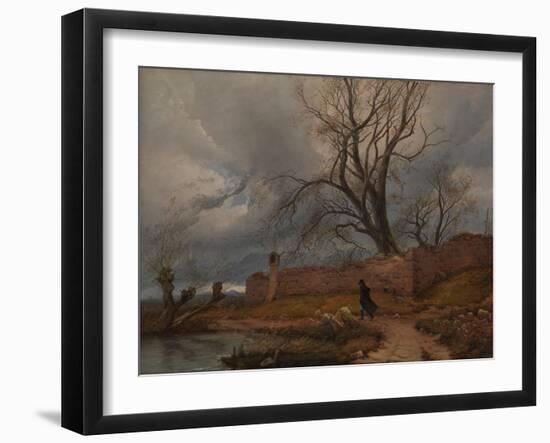 Wanderer in the Storm, 1835-Karl Julius Von Leypold-Framed Giclee Print