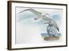 Wandering Albatross Diomedea Exulans with Chick-null-Framed Giclee Print