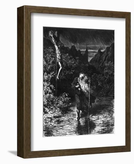 Wandering Jew on Journey-Gustave Doré-Framed Art Print