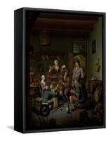 Wandering Peepshow for Family with Children-Willem Van Mieris-Framed Stretched Canvas