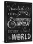 Wanderlust Chalkboard Travel Series-Tina Lavoie-Stretched Canvas