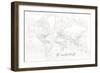 Wanderlust, Detailed World Map with Cities, Maeli White-Rosana Laiz Blursbyai-Framed Giclee Print