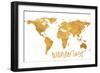 Wanderlust Map-null-Framed Art Print