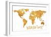 Wanderlust Map-null-Framed Art Print