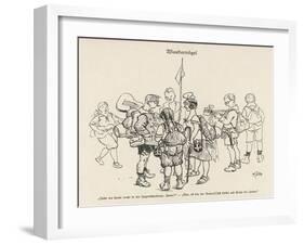 Wandervogel, Members of a German Youth Club Gather Before Setting Out-H. Zille-Framed Art Print