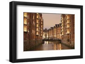 Wandrahmsfleet, Speicherstadt, Hamburg, Hanseatic City, Germany, Europe-Markus Lange-Framed Photographic Print