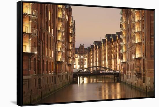 Wandrahmsfleet, Speicherstadt, Hamburg, Hanseatic City, Germany, Europe-Markus Lange-Framed Stretched Canvas