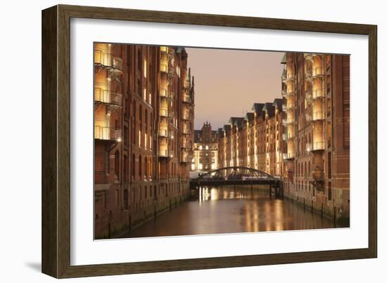 Wandrahmsfleet, Speicherstadt, Hamburg, Hanseatic City, Germany, Europe-Markus Lange-Framed Photographic Print