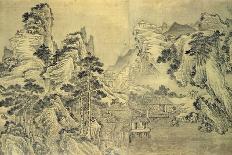 View from the Keyin Pavilion on Paradise (Baojie) Mountain, 1562 (Ink on Silk)-Wang Wen-Stretched Canvas