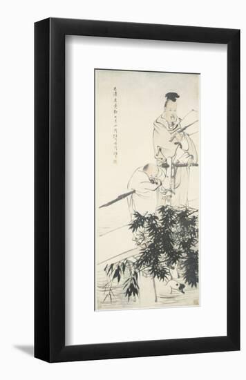 Wang Xizhi observes Geese-Ren Bonian-Framed Art Print