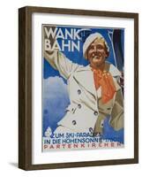 Wank Bahn, German Ski Travel Poster-null-Framed Giclee Print