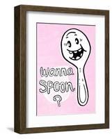 Wanna Spoon? - Tommy Human Cartoon Print-Tommy Human-Framed Art Print