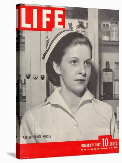 Wanted: 50,000 Nurses, Alberta Rose Krajce, Brooklyn Naval Hospital Nurse Shortage, January 5, 1942-Eliot Elisofon-Stretched Canvas