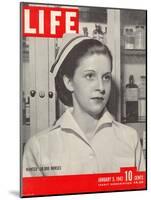 Wanted: 50,000 Nurses, Alberta Rose Krajce, Brooklyn Naval Hospital Nurse Shortage, January 5, 1942-Eliot Elisofon-Mounted Photographic Print