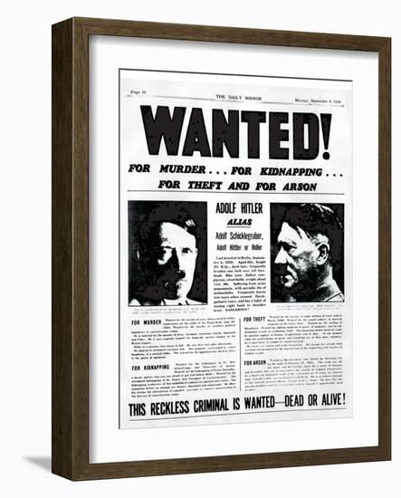 Wanted! for Murder, for Kidnapping, for Theft and for Arson-null-Framed Photographic Print