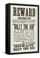 Wanted Poster for Billy the Kid Offering $5000 Dollars Reward, 1880s-null-Framed Stretched Canvas