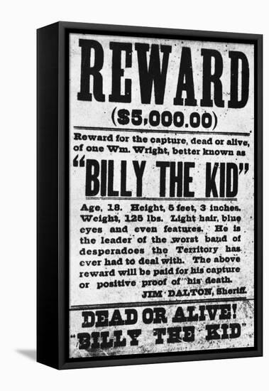 Wanted Poster for Billy the Kid-null-Framed Stretched Canvas