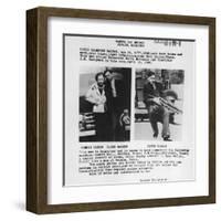 Wanted Poster for Bonnie and Clyde. 1933-null-Framed Art Print