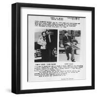 Wanted Poster for Bonnie and Clyde. 1933-null-Framed Art Print