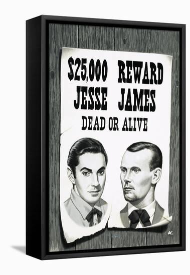 Wanted Poster For Jesse James-John Keay-Framed Stretched Canvas