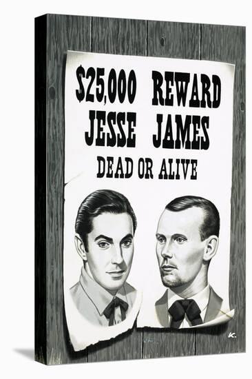 Wanted Poster For Jesse James-John Keay-Stretched Canvas