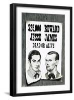 Wanted Poster For Jesse James-John Keay-Framed Giclee Print