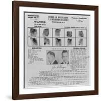 Wanted Poster for John Dillinger, 1934-null-Framed Art Print