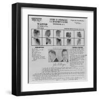 Wanted Poster for John Dillinger, 1934-null-Framed Art Print