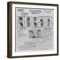 Wanted Poster for John Dillinger, 1934-null-Framed Art Print