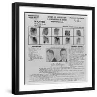 Wanted Poster for John Dillinger, 1934-null-Framed Art Print