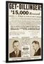 Wanted Poster for John Dillinger, Offering $15,000 for His Capture. 1934-null-Framed Art Print