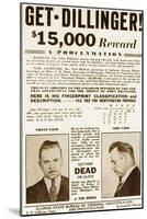 Wanted Poster for John Dillinger, Offering $15,000 for His Capture. 1934-null-Mounted Art Print