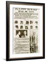 Wanted Poster with Mugshots Louis 'Lepke' Buchalter, Jewish American Gangster-null-Framed Photo