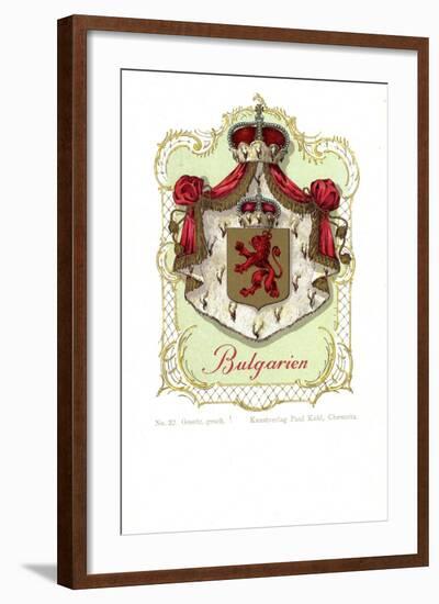Wappen Bulgarien, Löwe, Kronen, Nerzmantel-null-Framed Giclee Print