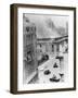 War Area with Burning Building in Chile-null-Framed Photographic Print