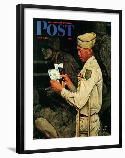 "War Bond" Saturday Evening Post Cover, July 1,1944-Norman Rockwell-Framed Giclee Print