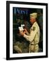 "War Bond" Saturday Evening Post Cover, July 1,1944-Norman Rockwell-Framed Giclee Print