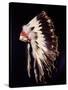 War bonnet of eagle tail feathers, each feather signifying a specific war honour-Werner Forman-Stretched Canvas