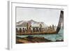 War Canoe from New Zealand, 1811, 19th Century-null-Framed Giclee Print