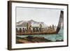 War Canoe from New Zealand, 1811, 19th Century-null-Framed Giclee Print