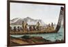 War Canoe from New Zealand, 1811, 19th Century-null-Framed Giclee Print