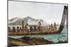 War Canoe from New Zealand, 1811, 19th Century-null-Mounted Giclee Print