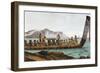 War Canoe from New Zealand, 1811, 19th Century-null-Framed Premium Giclee Print