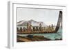 War Canoe from New Zealand, 1811, 19th Century-null-Framed Premium Giclee Print