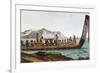 War Canoe from New Zealand, 1811, 19th Century-null-Framed Giclee Print