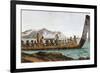 War Canoe from New Zealand, 1811, 19th Century-null-Framed Giclee Print