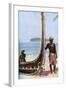 War Canoe, Solomon Islands, C1923-HJ Shepstone-Framed Giclee Print