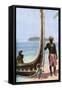 War Canoe, Solomon Islands, C1923-HJ Shepstone-Framed Stretched Canvas