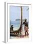 War Canoe, Solomon Islands, C1923-HJ Shepstone-Framed Giclee Print